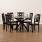 Baxton Studio Liese Modern and Contemporary Transitional Dark Brown Finished Wood 7-Piece Dining Set 177-11381-10894-Zoro - alternate 4